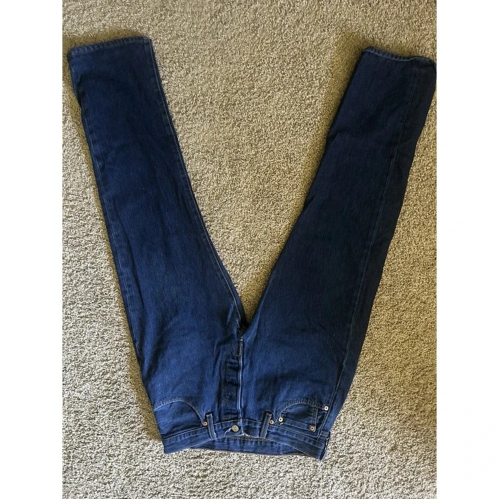 Levi's 501 Darkwash Denim Jeans Straight Regular Fit Button Closure Men's 33/30
